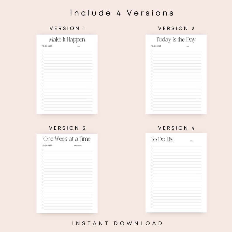 To Do List PRINTABLE PDF Inspirational Daily to Do List Weekly to Do ...
