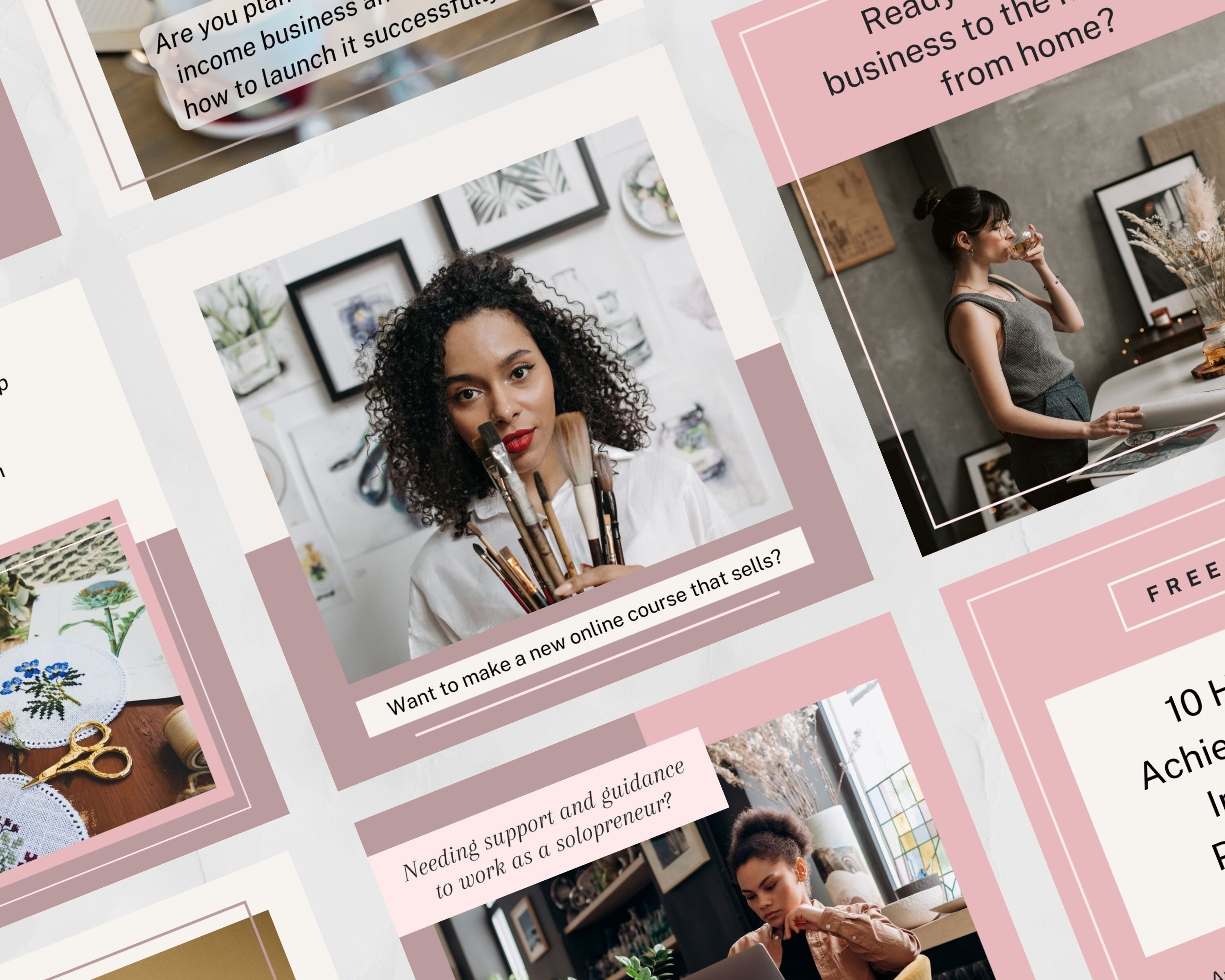30 Business Coach Instagram Post Canva Templates Business Coaching Pink ...
