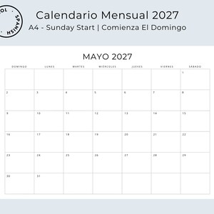 Calendario de 2024 a 2028 5 Years Monthly Planner Calendario Mensual 5 Años Planificadores 5 Years Calendar Minimal 2024-2028 Printable PDF