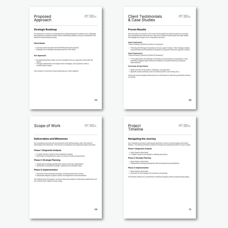 Service Proposal Template Editable Client Proposal Project Proposal Template Customizable Professional Service Proposal Canva Template