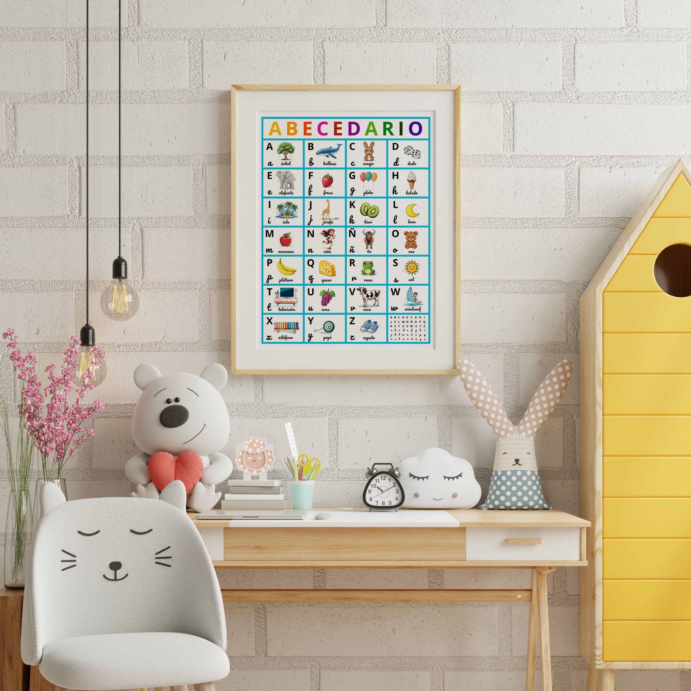 Spanish Alphabet Poster PRINTABLE Spanish Class Alphabet Flashcards