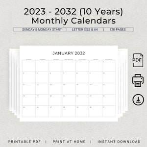 Buy Printable 2023 Calendar 2023 Calendar Download Downloadable Calendar  Minimal Sunday Start Horizontal Calendar Jan 2023-dec 2023 Online in India  - Etsy