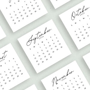 Afdrukbare minikalender 2026 3 x 3 inch 2026 kleine kalenderkaart 2026 kalender vierkant 3 x 3 Bullet Journal invoeging 2026 planner invoegen pdf strak