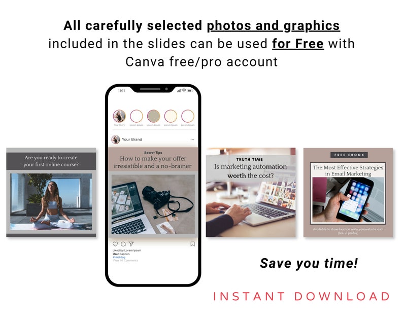 30 Business Coach Instagram Post Canva Template Online - Etsy