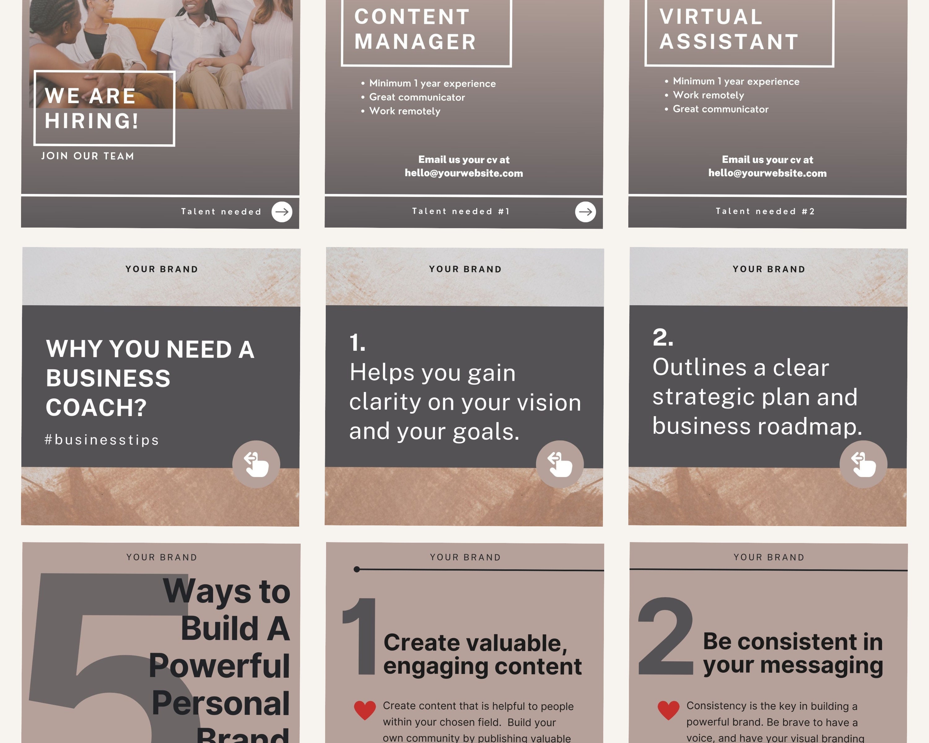 Instagram Seamless Carousel Post for Business Coach IG Post Canva ...