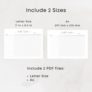 Habit Tracker Printable PDF Monthly Habit Tracker Landscape Routine Tracker 30 Day Tracker Blank  Tracker A4 Letter Elegant Instant Download