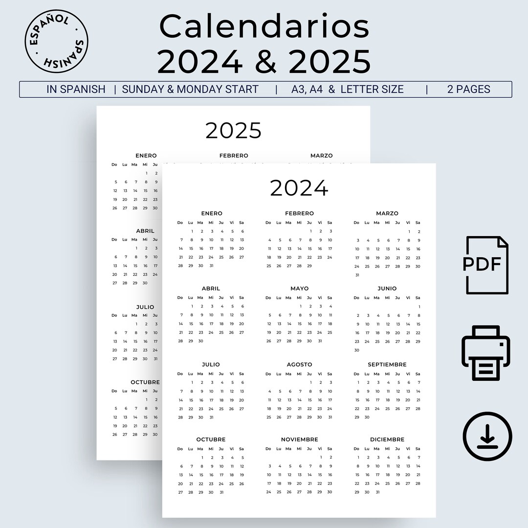 Calendario 2024 2025 Calendario en Español 2024 2025 Calendarios ...