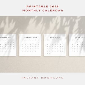 Minimal Mini Calendar 2025 Mini Calendar 2025 Small Calendar 3x3 Inch ...