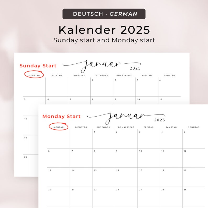 Kalender 2025 Kalender Deutsch 2025 Kalender Download Und Ausdrucken