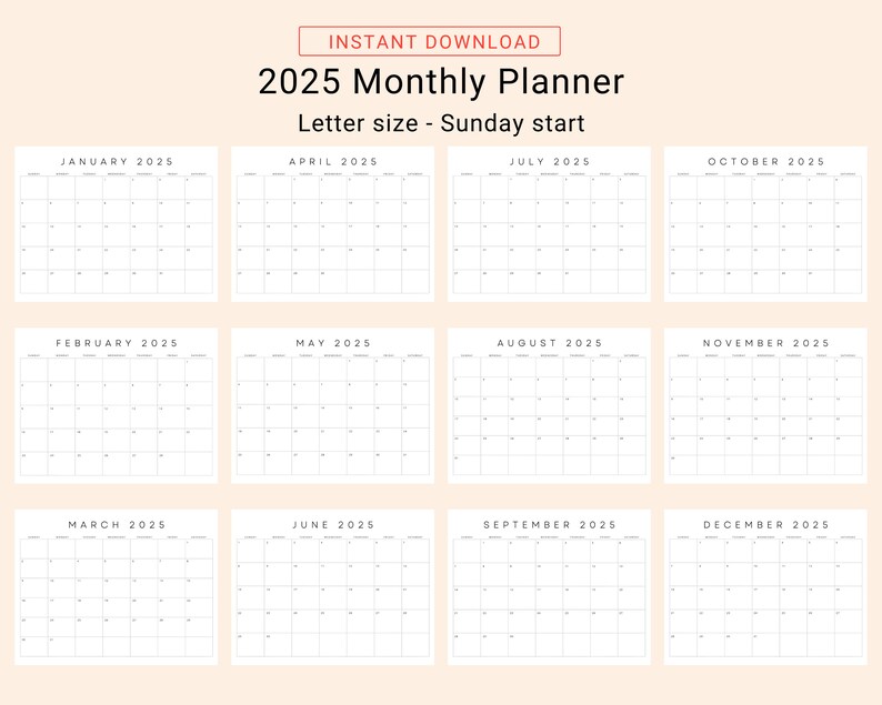 2023 2024 2025 Monthly Planner Printable 3 Years Monthly Planner