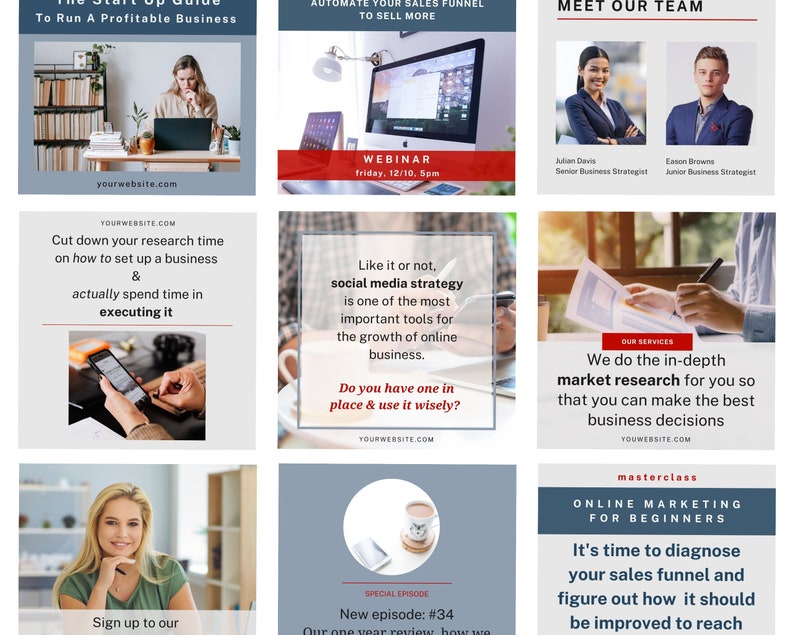 BUNDLE Business Consulting LinkedIn Canva Templates Business Consultant LinkedIn Engagement Post Carousel Post Business LinkedIn Template