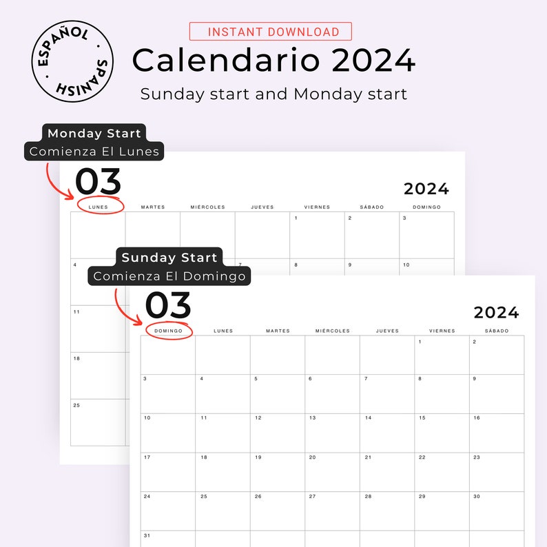 Calendarios 2024 2025 Calendario En Español 2024 2025 Calendar in