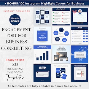 30 Business Consulting Engagement Post Template Instagram Post Canva Template Business Consultant Infographic Post IG Business Social Media