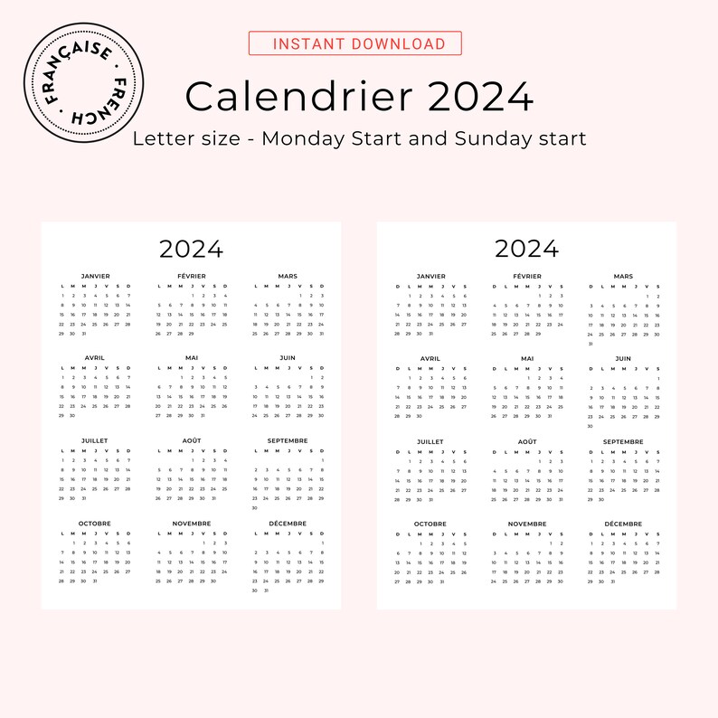 Calendriers Annuels 2024 à 2023 Calendrier 10 Jahre French Calendar