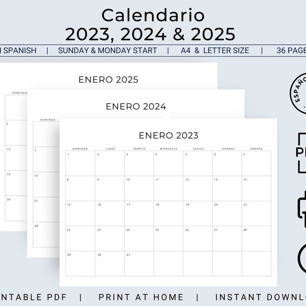 2024 2025 Calendario Etsy
