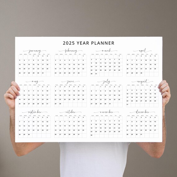2025 Wall Calendar with Double Sided Tape for Wall hanging, Large We