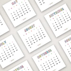 Mini calendario 2025, calendario 2025 de 3 x 3 pulgadas, calendario pequeño 2025 escrito a mano, calendario imprimible de 3 x 3 pulgadas, calendario PDF para iniciar domingo y lunes, planificador de escritorio
