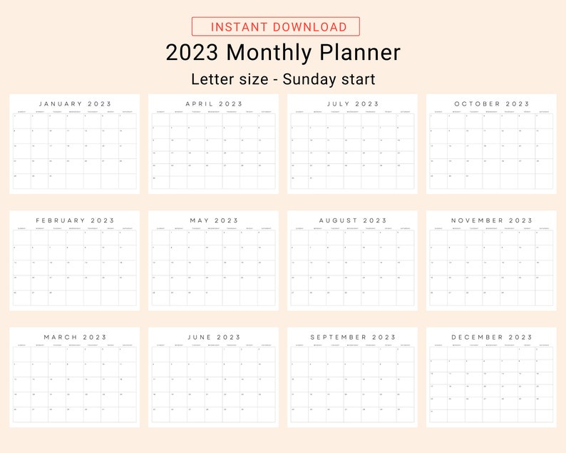 2023 2024 2025 Monthly Planner Printable 3 Years Monthly Planner