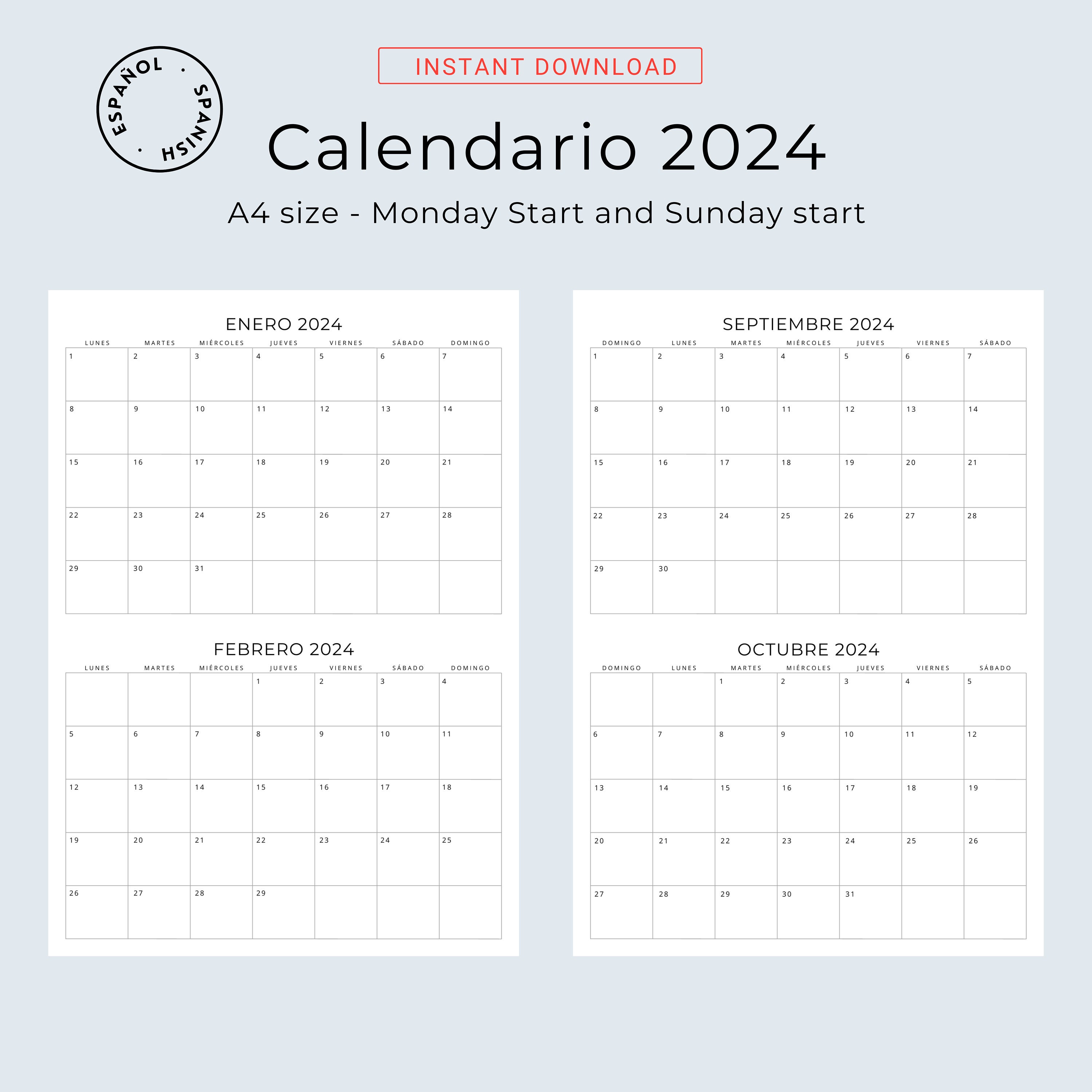 2024 & 2025 Calendario Español 2024 2025 Planificadores Mensuales 2 Months per Page Spanish
