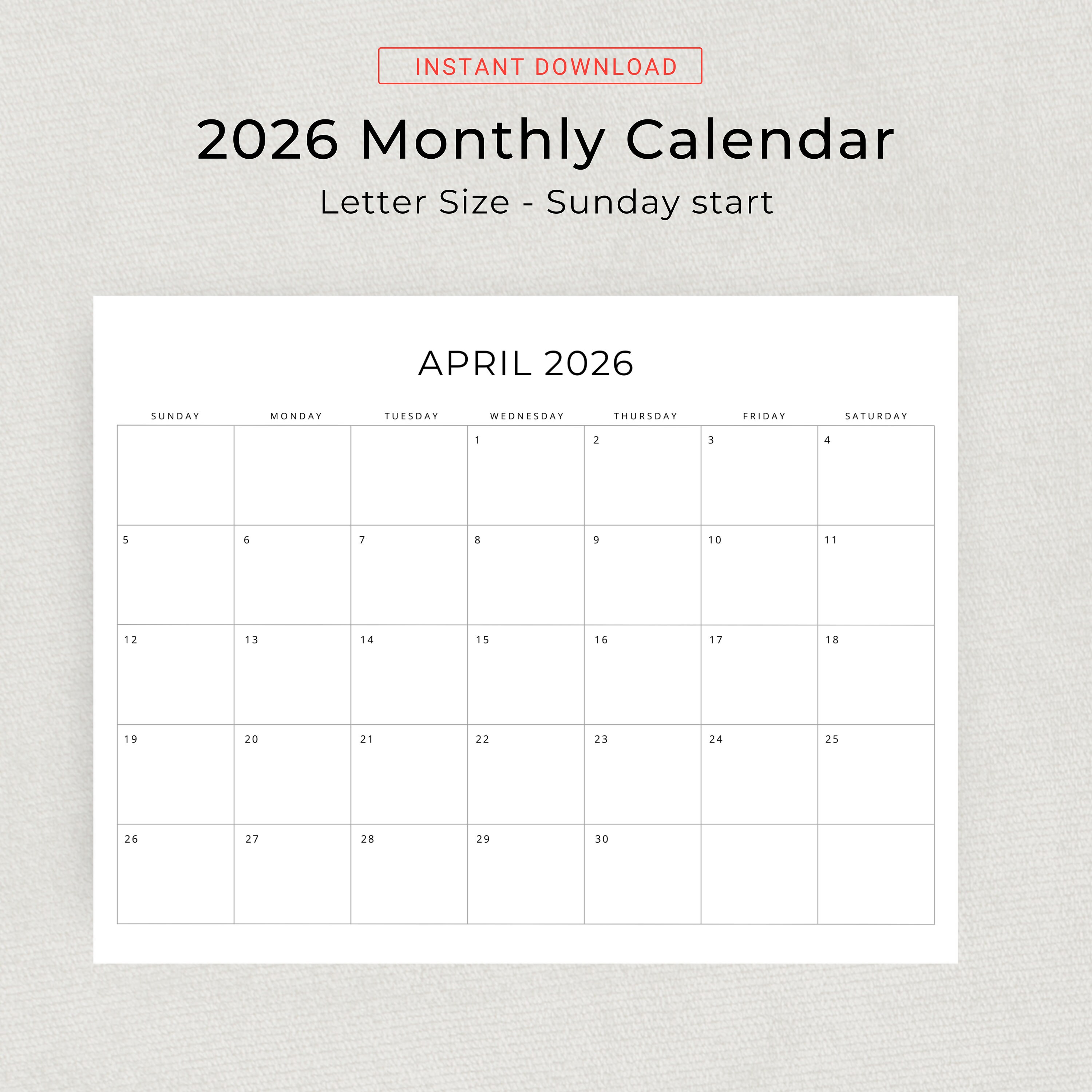 10 Years Calendar 2024 to 2033 Calendar PRINTABLE Landscape 10 Years