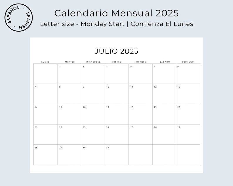 Calendario de 2024 a 2028 5 Years Monthly Planner Calendario Mensual 5 Años Planificadores 5 Years Calendar Minimal 2024-2028 Printable PDF