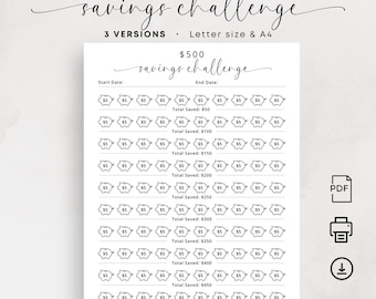Savings Challenge Printable Savings Tracker Money Saving Challenge Tracker Personal Finance Planner Cash Envelope Elegant Instant Download
