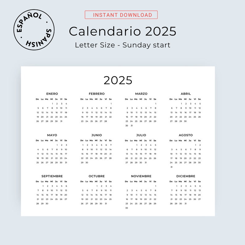 Calendario 2025 Español Calendario 2025 Para Imprimir Calendario