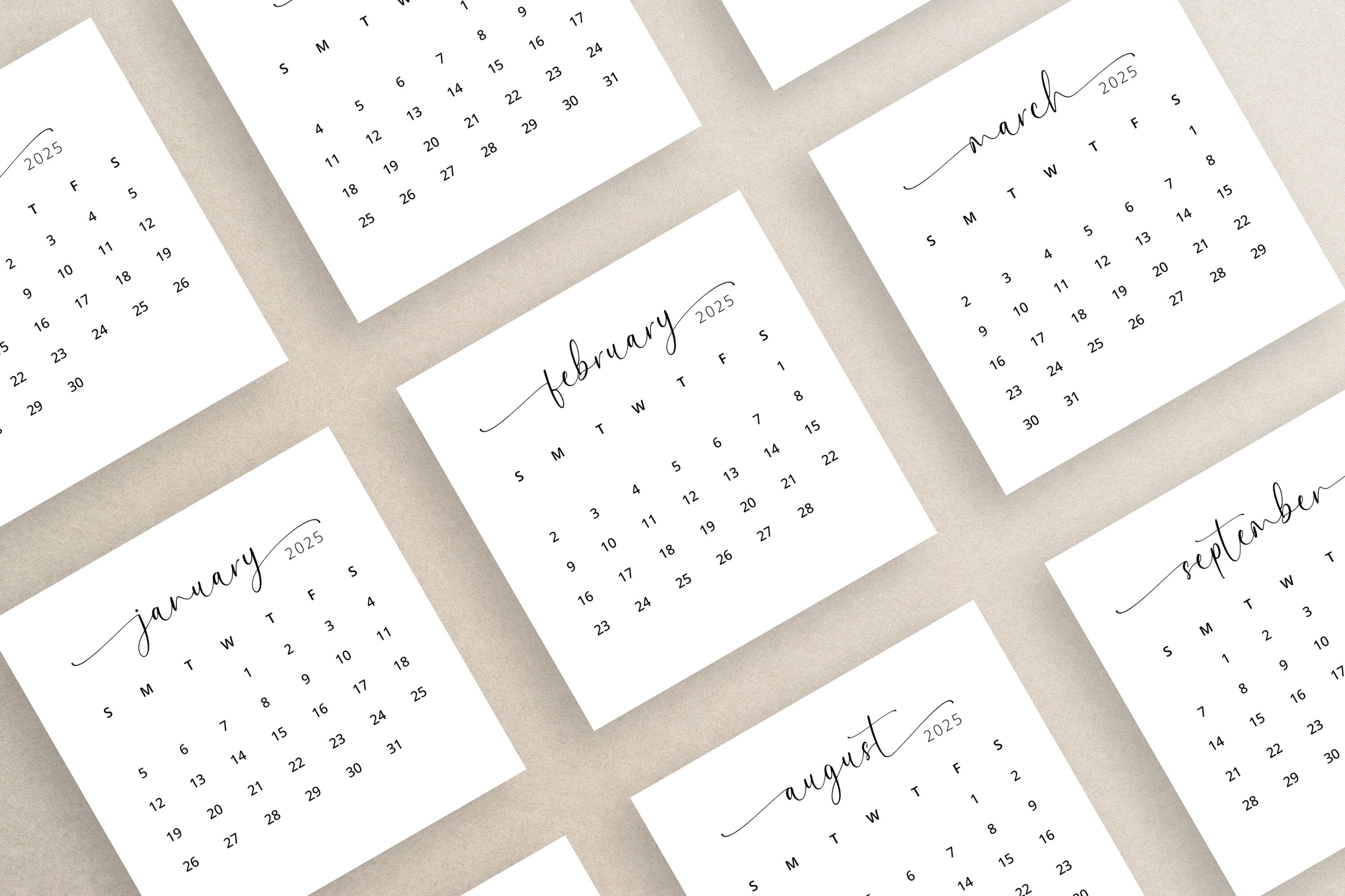 Lot De 40 Mini Calendriers Mensuels 2025 - Pages Détachables Blanches, Format 75x46 Mm - Idéal Pour Bureau, école Ou Organisation Personnelle