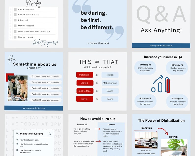 BUNDLE Business Consulting LinkedIn Canva Templates Business Consultant LinkedIn Engagement Post Carousel Post Business LinkedIn Template