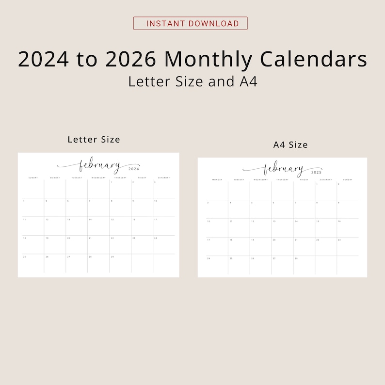 2025 to 2026 Calendar 2025 2025 2026 Monthly Planner Landscape Elegant