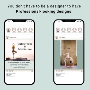 30 Yoga Coach Instagram Post Canva Template Yoga Studio Social Media ...