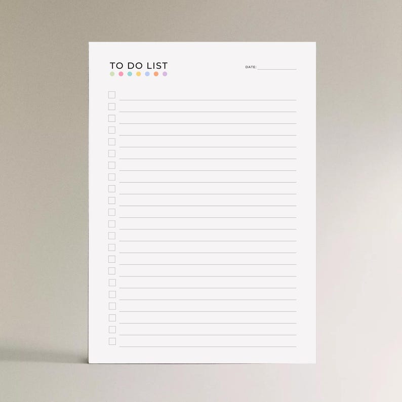 To Do List Printable Minimalist Task List PDF Daily Productivity ...