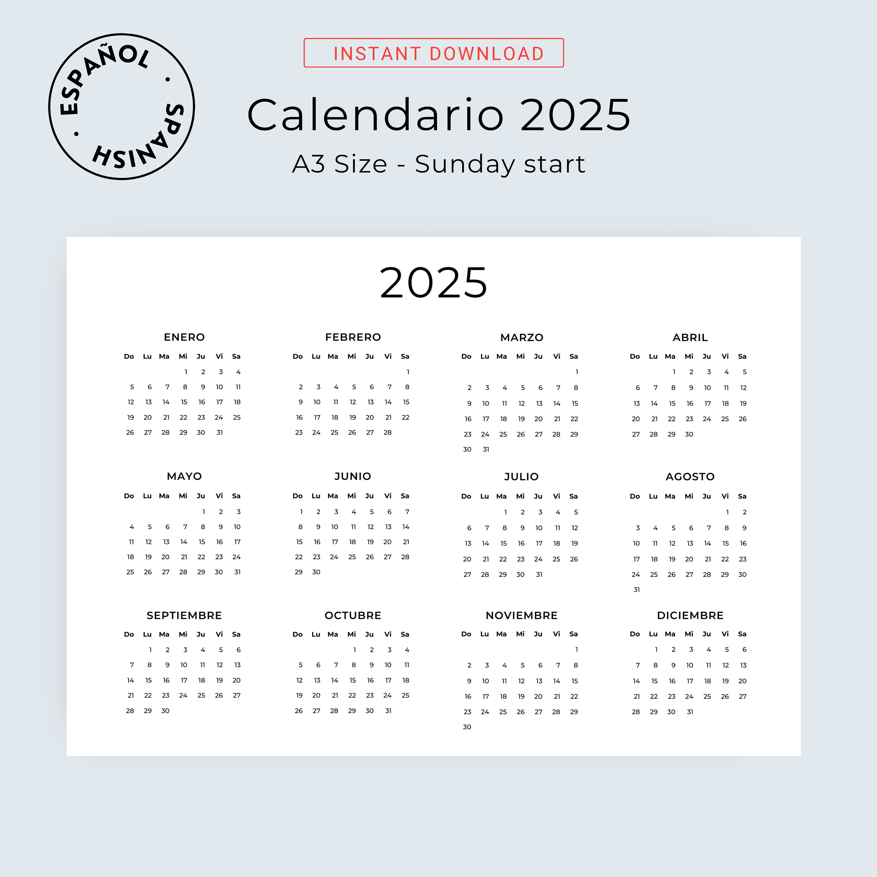 Calendario 2025 Español Calendario 2025 Para Imprimir Calendario