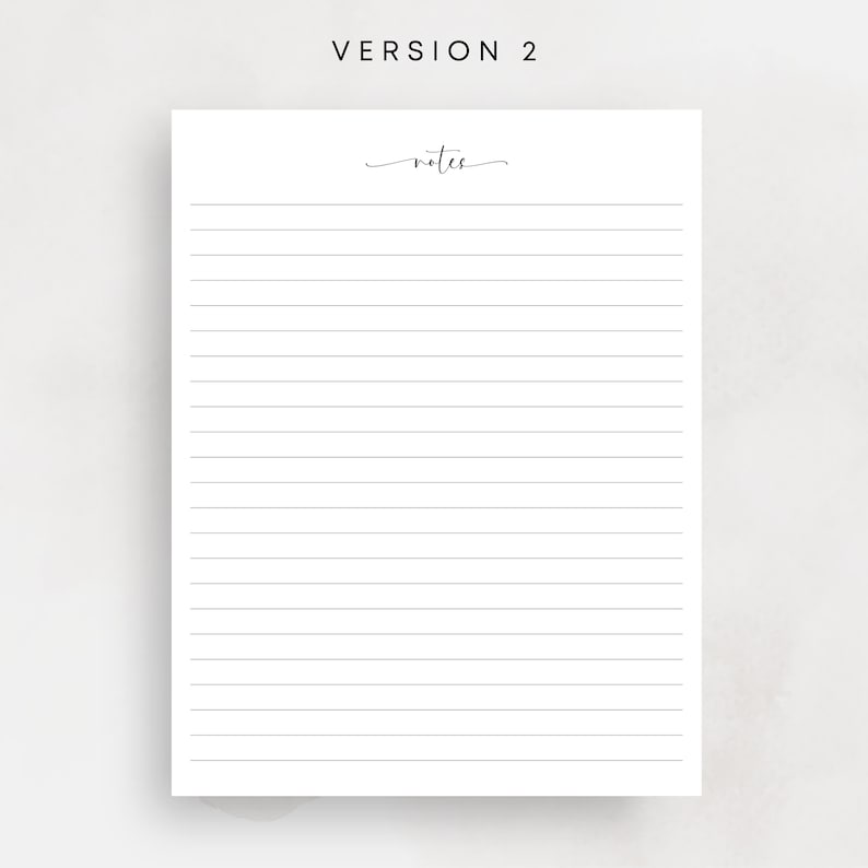 Notes Page Printable Notes Planner Insert Lined Note Paper Planner ...