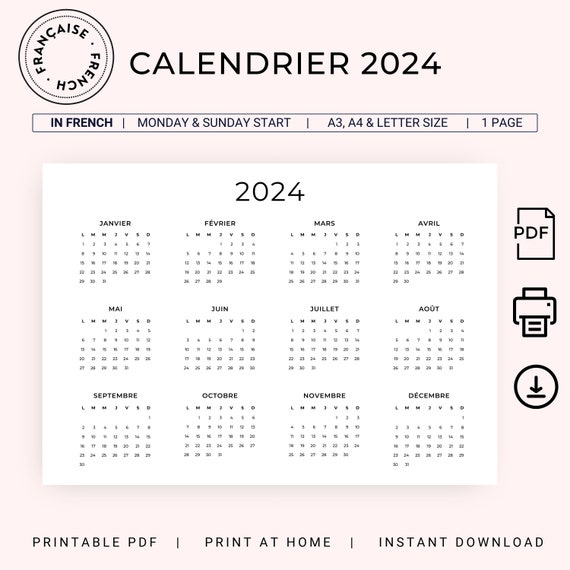 Calendrier 2024 