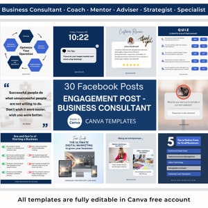 30 Consultant Facebook Engagement Post Infographic Post Business Consultant Facebook Canva Templates Business Adviser Business Content Post