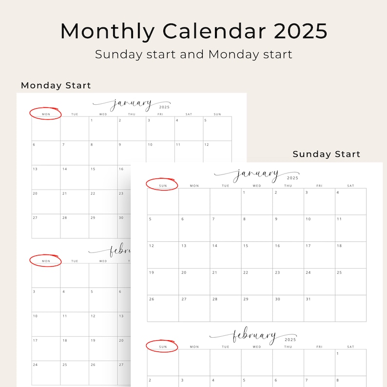 2025 Calendar 2 Months per Page Calendar 2025 Planner Wall Calendar Two ...
