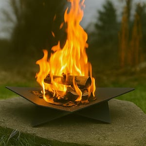 Portable Steel Fire Pit – Collapsible Backyard Firepit – Flat-Pack, Heavy-Duty, Outdoor Design