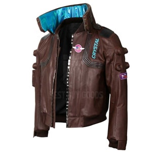 Cyberpunk 2077 Jacket Samurai Jacket In Cyberpunk Game Bomber Leather Jacket for Men image 3
