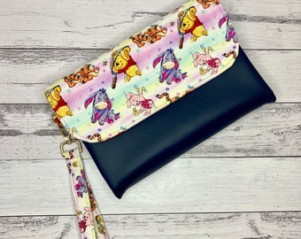 Nappy Wallet / Nappy Clutch / Nappy Bag - Winnie the Pooh. Great baby shower present!