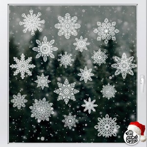 18 Weihnachten Schneeflocke Fensteraufkleber - Dizzy Duck Designs Fensteraufkleber