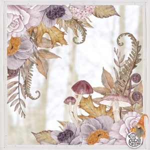 2pk Autumn Window Decals - Autumn Leaves and Fall Flower Corner Window Clings - Classy Halloween Décor for Windows by Dizzy Duck
