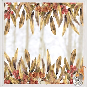 Autumn Window Decal for Fall Decoration - Autumn Leaves Border Window Cling by Dizzy Duck