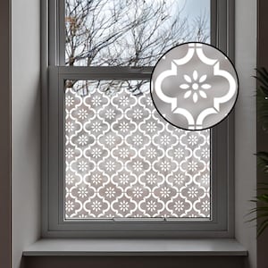 Dizzy Duck Moroccan Frosted White Privacy Window Film Border Sticker - Jannah