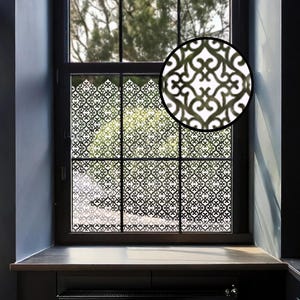 Dizzy Duck Moroccan Privacy Film Window Cling Border - Reusable Static Cling - Karachi