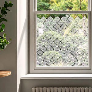 Art Deco Privacy Film Window Border - Chaplin Clear Window Privacy Sticker Decal by Dizzy Duck