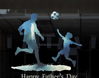 Happy Fathers Day-citaat herbruikbare dubbelzijdige raamdecoratie - Dad Reading Story Book