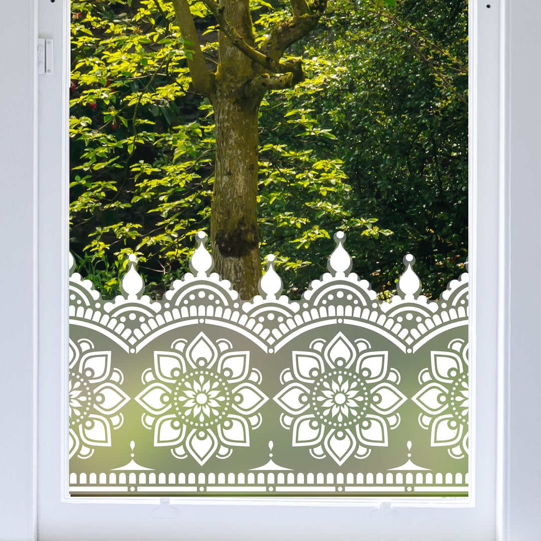 Frosted Privacy Window Film Border Decorative Privacy Window Etsy