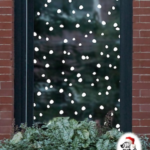 Dizzy Duck witte sneeuw raamstickers set - herbruikbare dubbelzijdige kerststickers