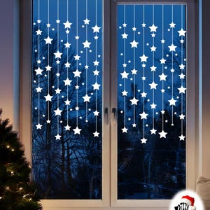 Dizzy Duck Christmas Window Film -  Reusable Double-Sided Star Baubles